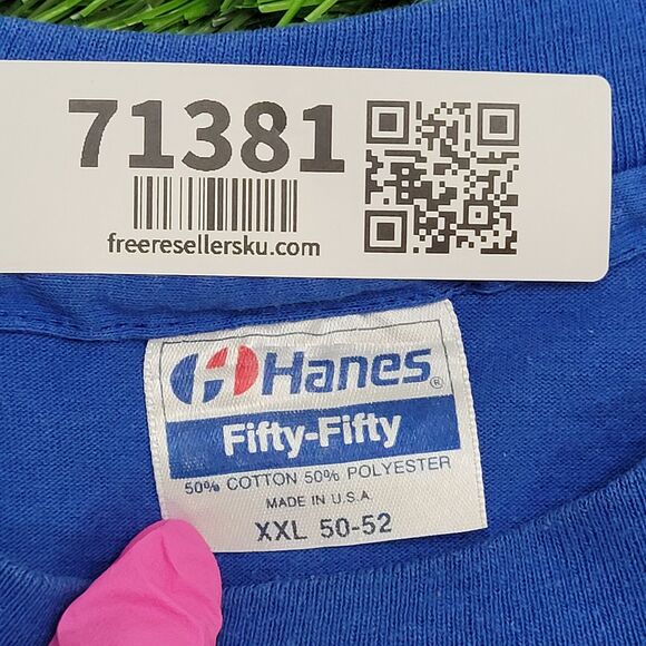 Vintage 80s Hanes Shirt XL 24x28 Blue Eagle Football USA - Picture 6 of 12